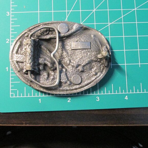 Bald Eagle Belt Buckle Bergamot Brass Works Metal W-146 USA Silver Tone 1984 - Picture 6 of 7